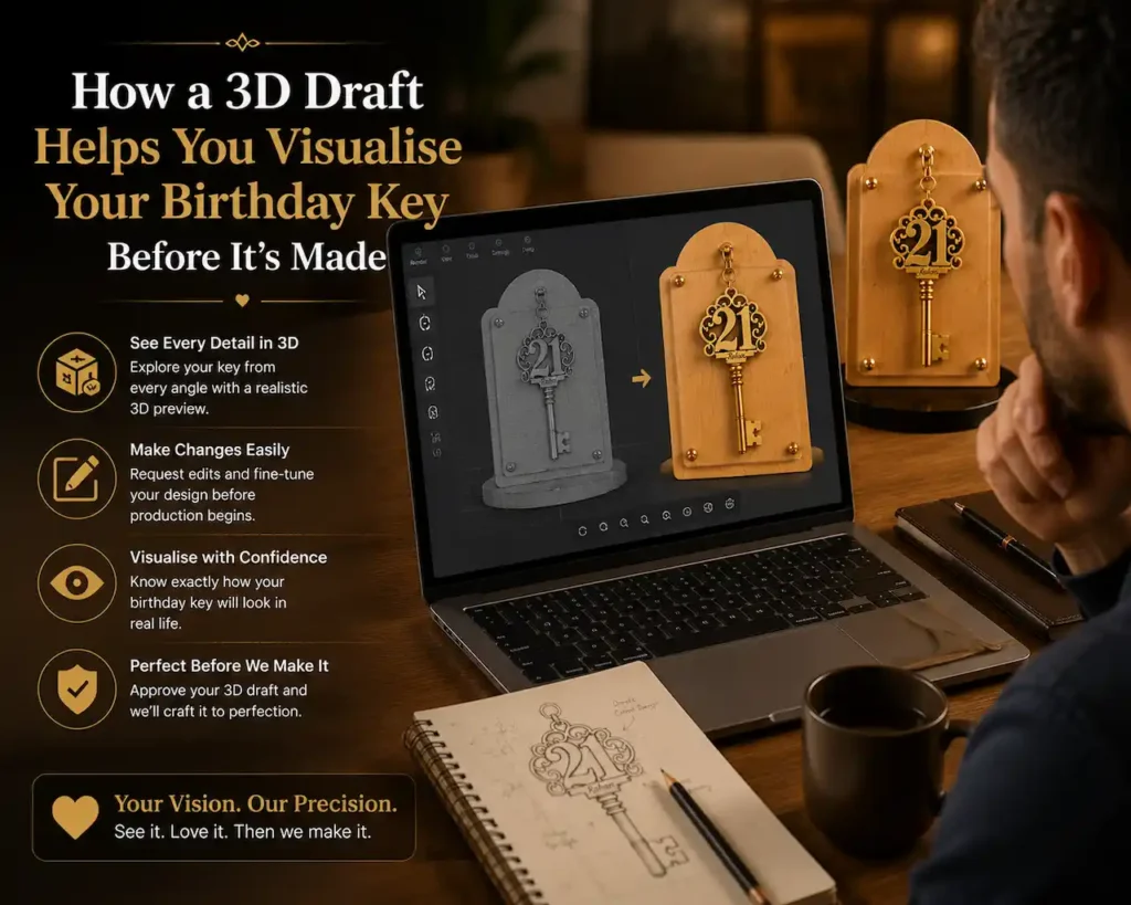How a 3D Draft Helps You Visualise Your Birthday Key Before It's Made