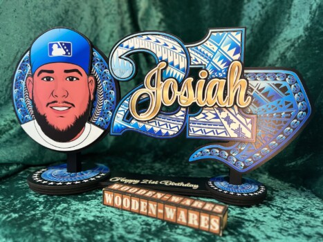 Traditional carved wooden birthday key