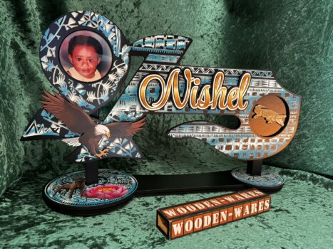 Classic wooden birthday key with elegant details