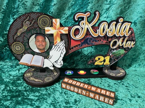 Handcrafted wooden artwork