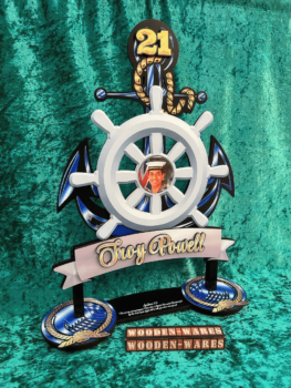 Hand-engraved wooden key