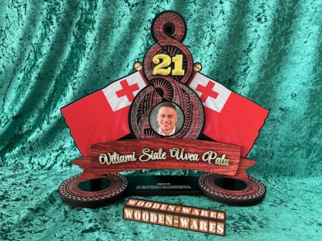 Unique Tongan-style wooden engraving