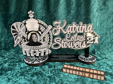 Decorative wooden key with a cultural touch